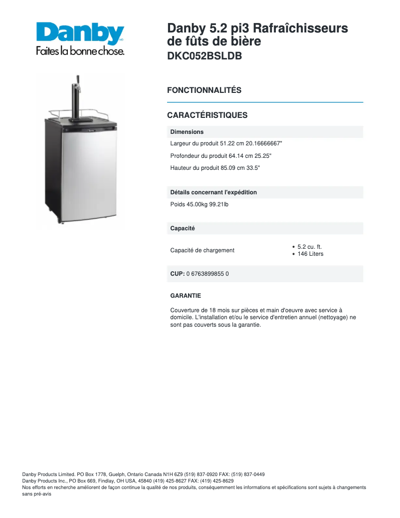 Image de la première page du manuel de l'appareil DKC052BSLDB
