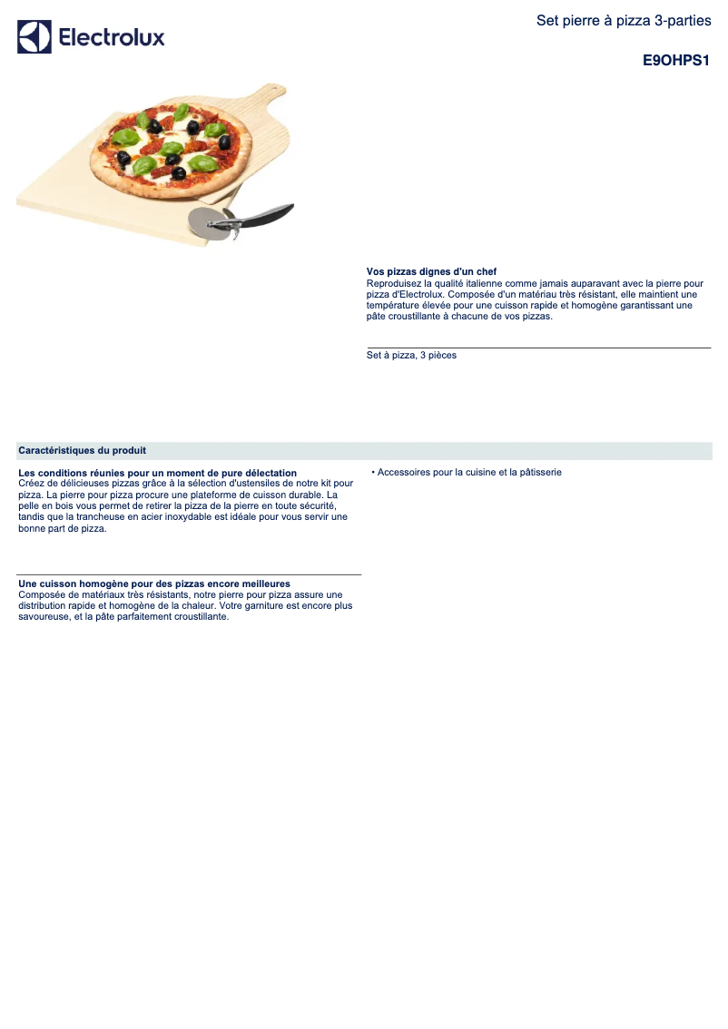 Image de la première page du manuel de l'appareil E9OHPS1