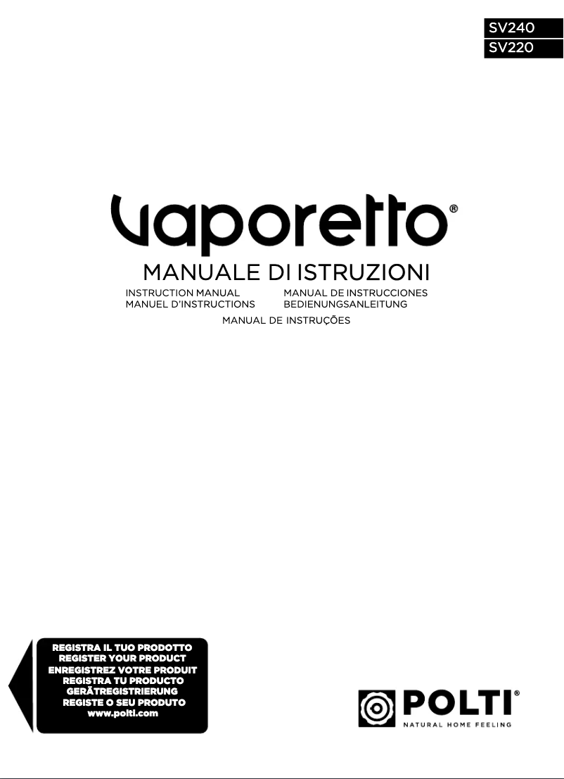 Page n°1 - Manuel utilisateur Polti Vaporetto SV220