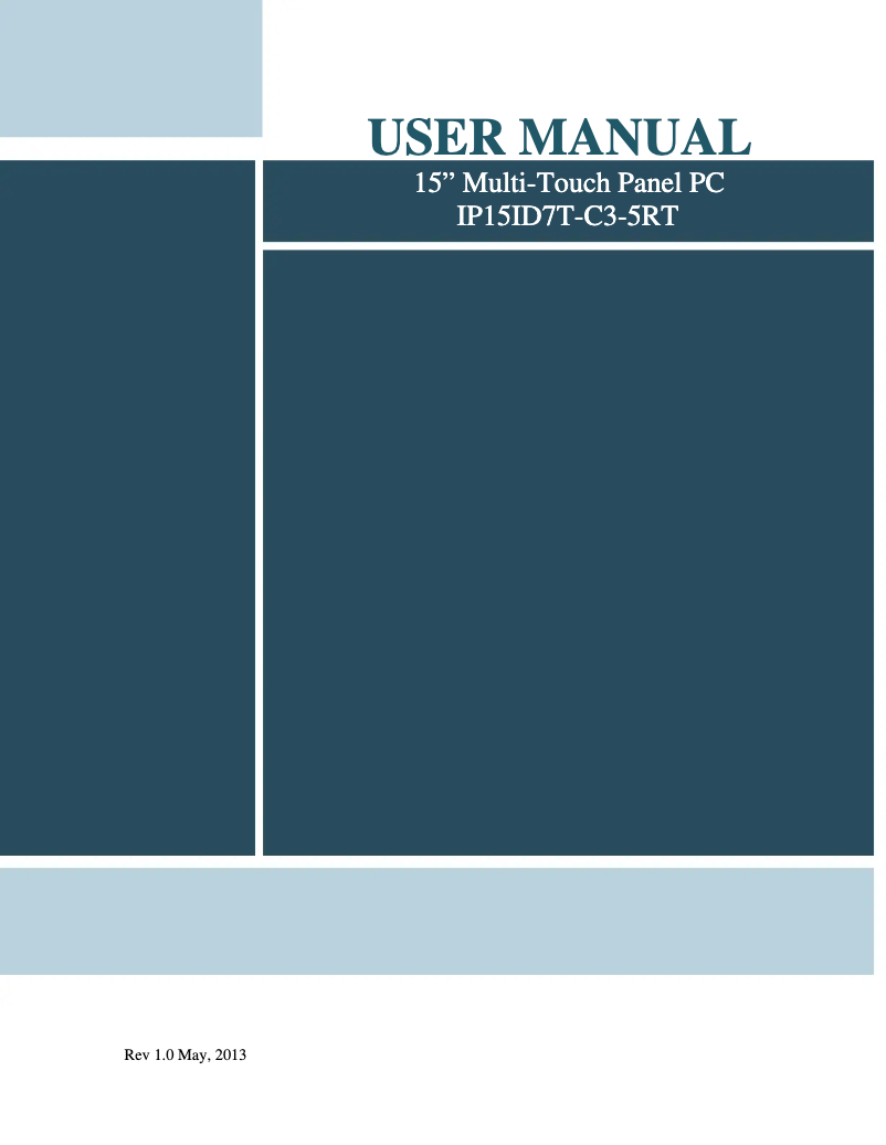 Page n°1 - Manuel utilisateur AIS IP15ID7T-C3-5RT