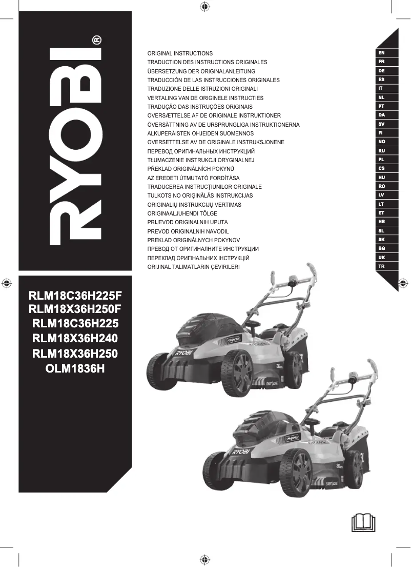 Página 1 del manual Manual de usuario RYOBI RLM18C36H225F