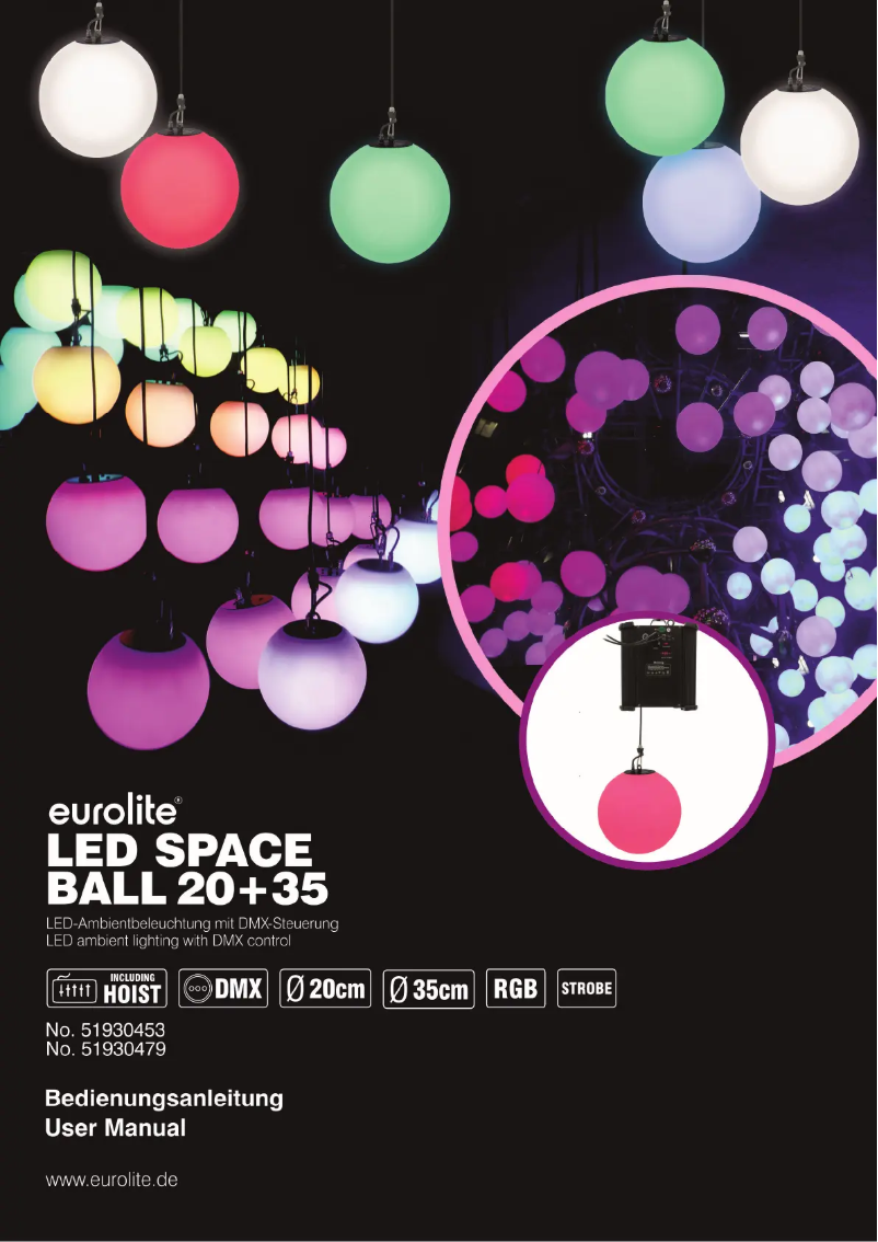 Page n°1 - Manuel utilisateur Eurolite LED Space Ball 20