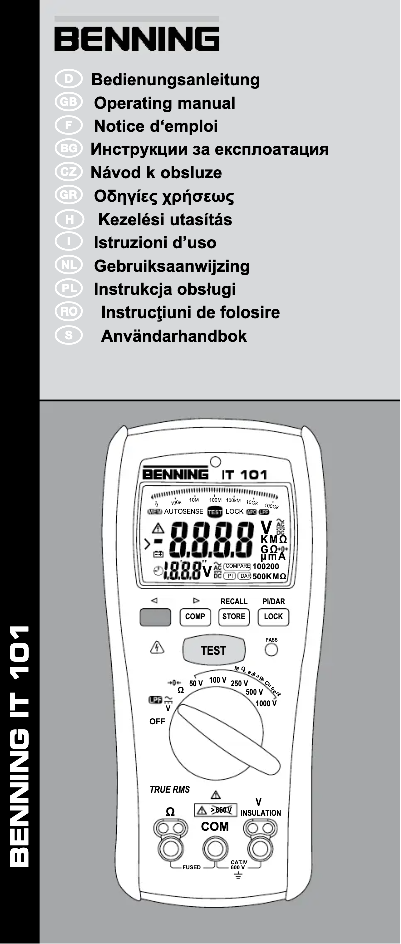 Page n°1 - Manuel utilisateur BENNING IT 101