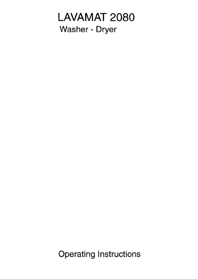 Image de la première page du manuel de l'appareil Lavamat 2080