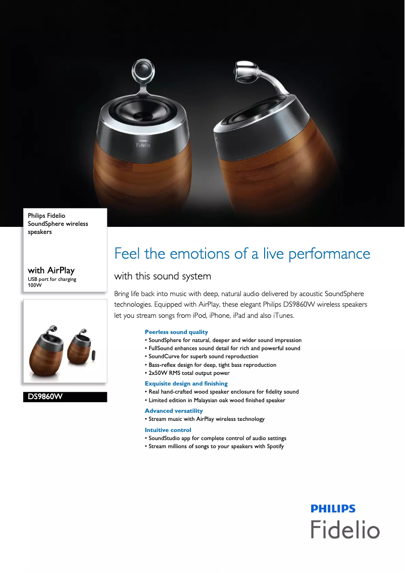 Page n°1 - Brochure Philips Fidelio DS9860W