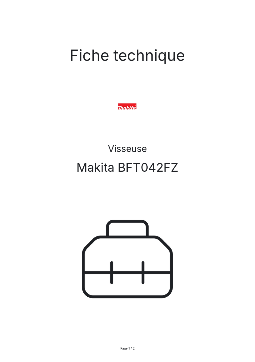 Image de la première page du manuel de l'appareil BFT042FZ