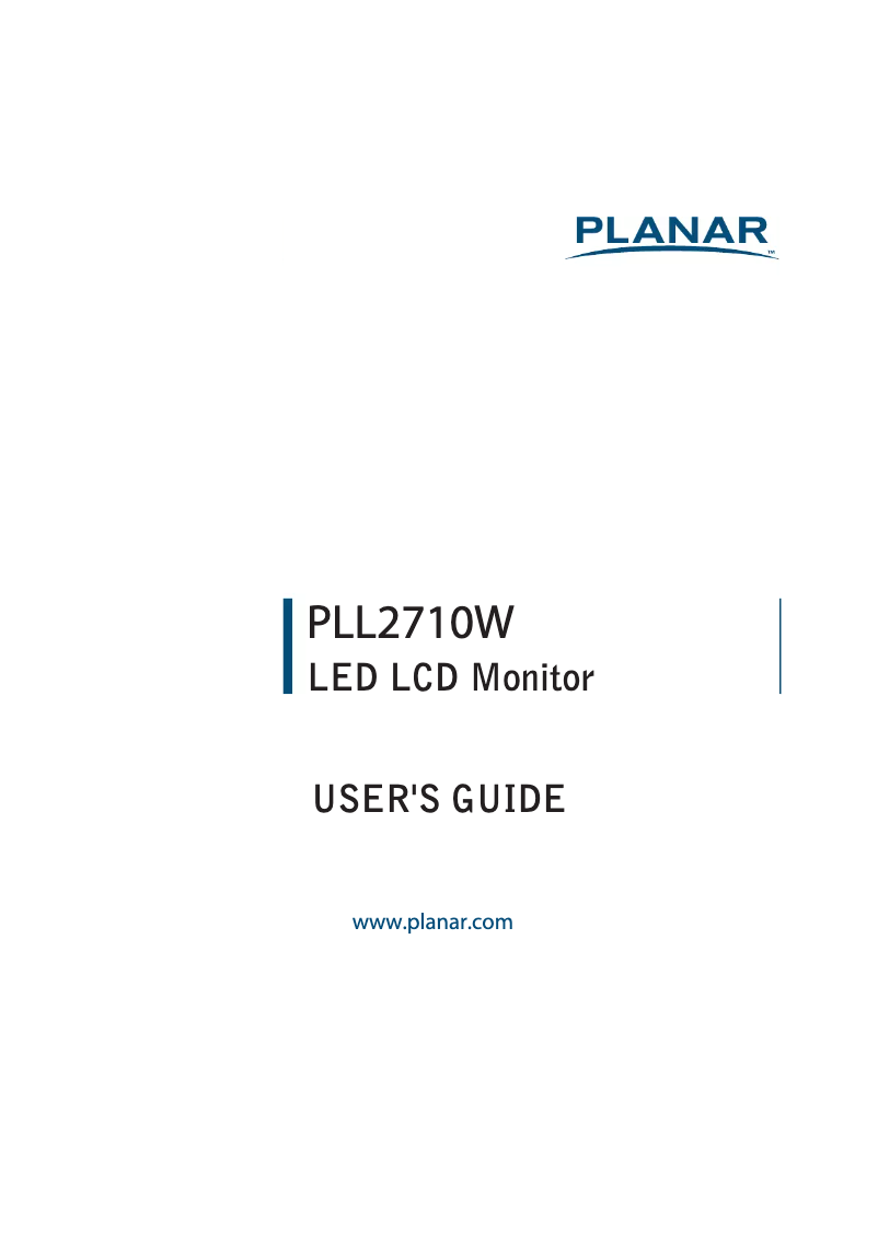 Page n°1 - Manuel utilisateur Planar PLL2710W