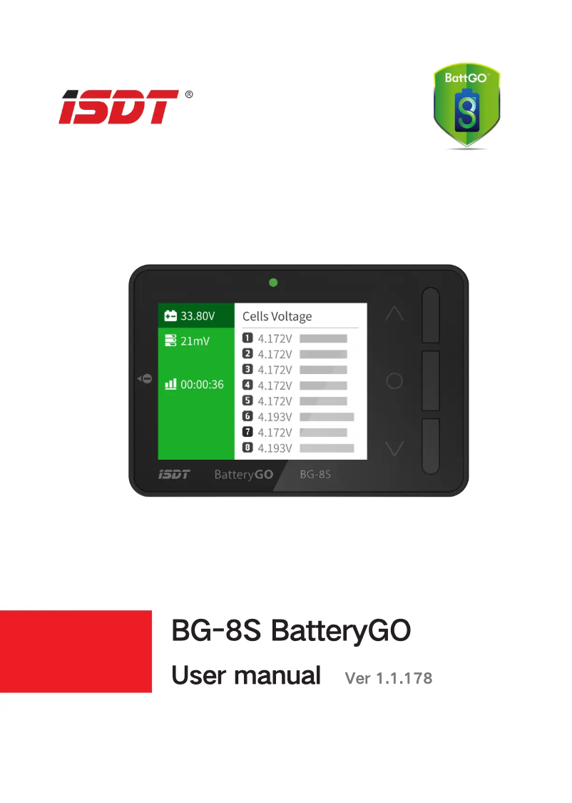 Page n°1 - Manuel utilisateur ISDT BatteryGo BG-8S