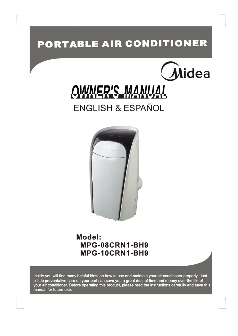 Page 1 de la notice Manuel utilisateur Midea MPG-10CRN1-BH9