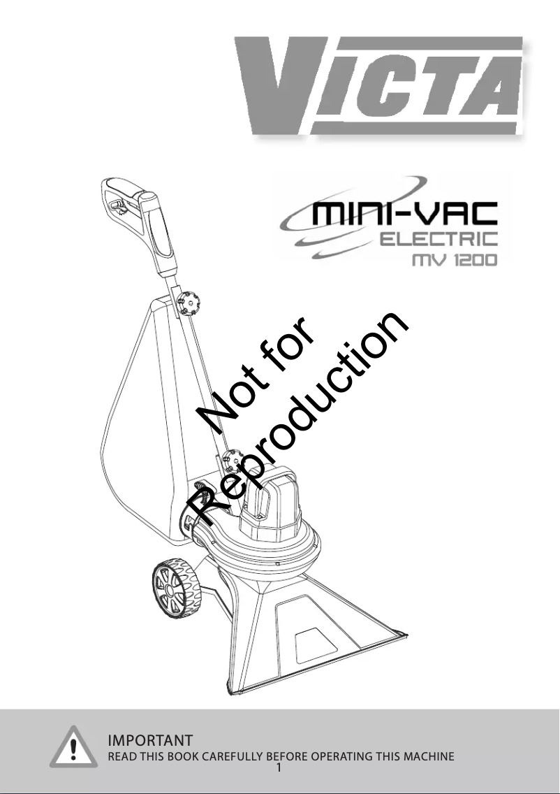 Page 1 de la notice Manuel utilisateur Victa Mini Vac MV1200