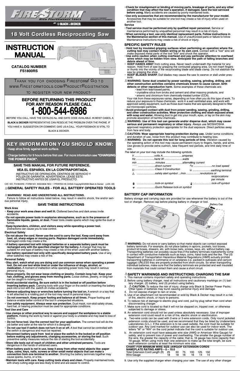 Page n°1 - Manuel utilisateur Black & Decker FS1800RS