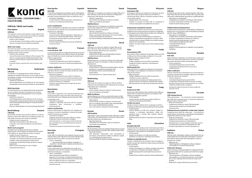 Page 1 de la notice Manuel utilisateur Konig CSU2TCR100BL