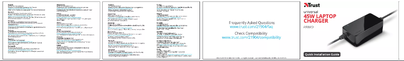 Page 1 de la notice Manuel utilisateur Trust Primo 45W Laptop Charger
