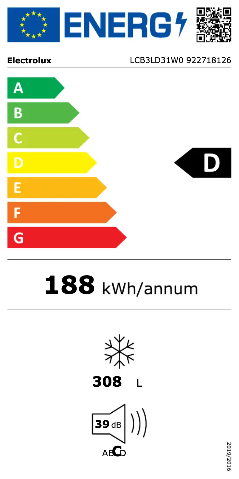 Page 1 de la notice Manuel utilisateur Electrolux LCB3LD31W0
