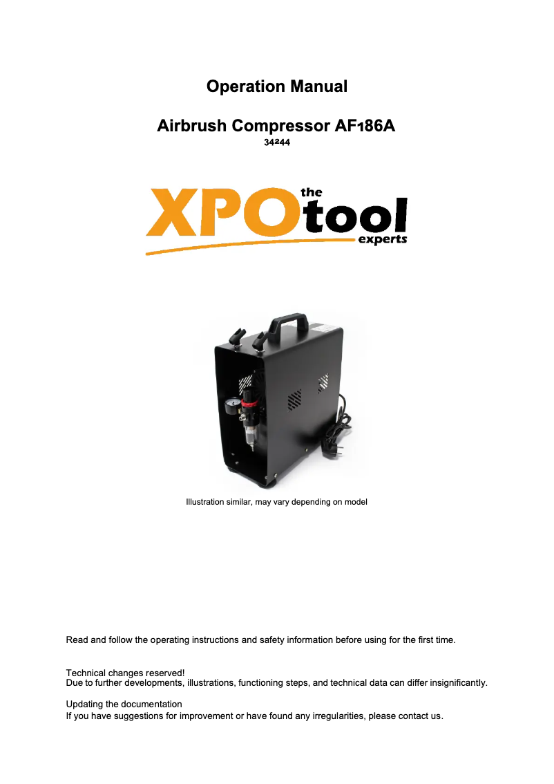 Page n°1 - Manuel utilisateur WilTec AF186A