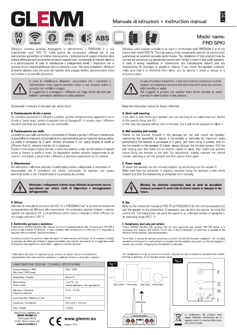 Image de la première page du manuel de l'appareil FRD SPK1