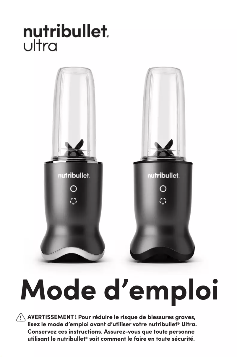 Page n°1 - Manuel utilisateur NutriBullet Ultra 1200