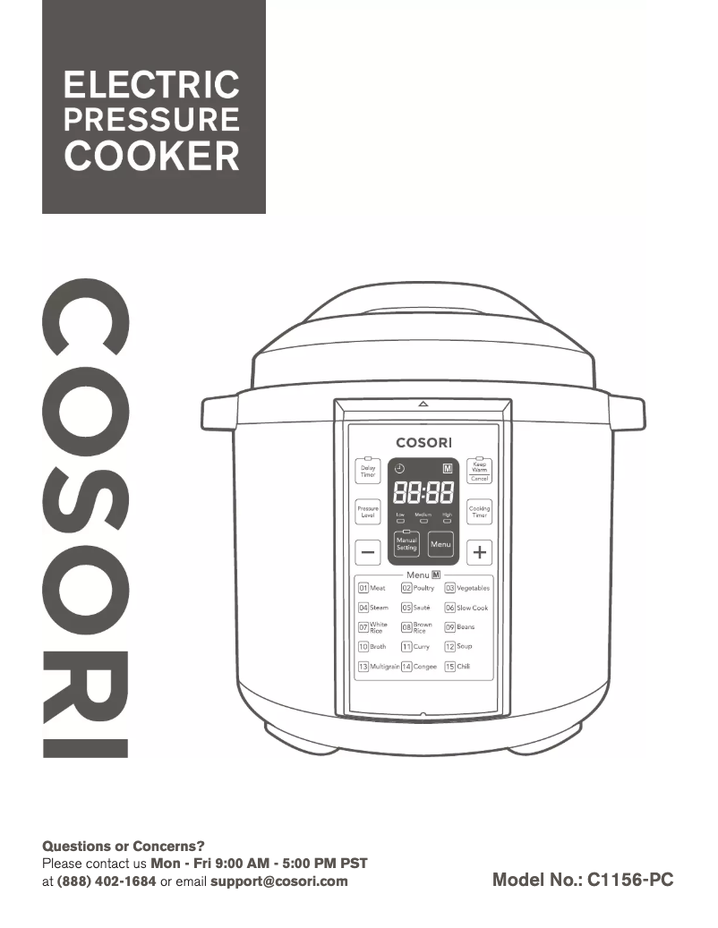 Page 1 de la notice Manuel utilisateur Cosori C1156-PC