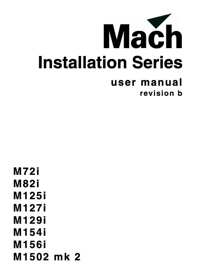 Page n°1 - Guide d'installation Martin M154i