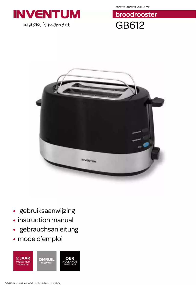 Page n°1 - Manuel utilisateur Inventum GB612