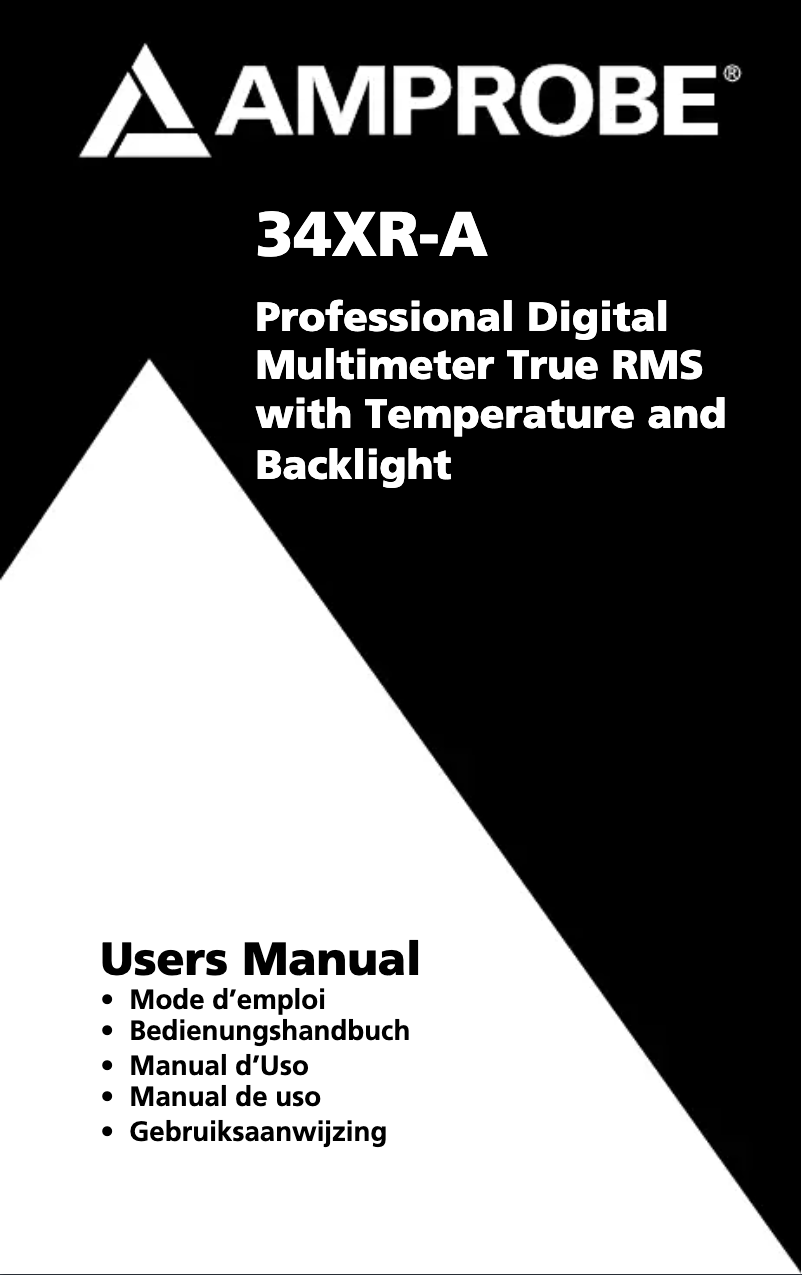 Page 1 de la notice Manuel utilisateur Amprobe 34XR-A