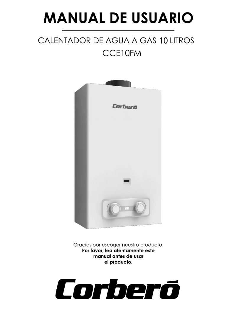 Page 1 of the manual User Manual Corbero CCE10FMGB