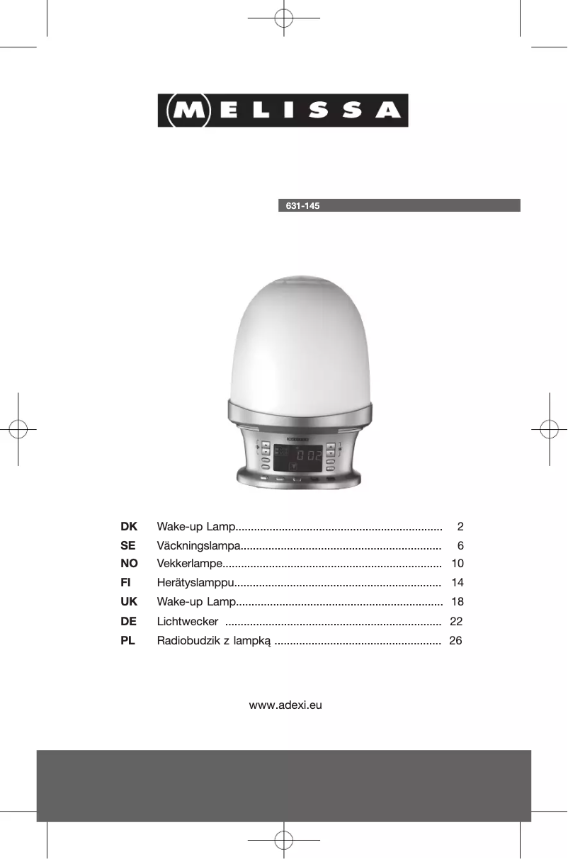 Page 1 de la notice Manuel utilisateur Melissa 631-145