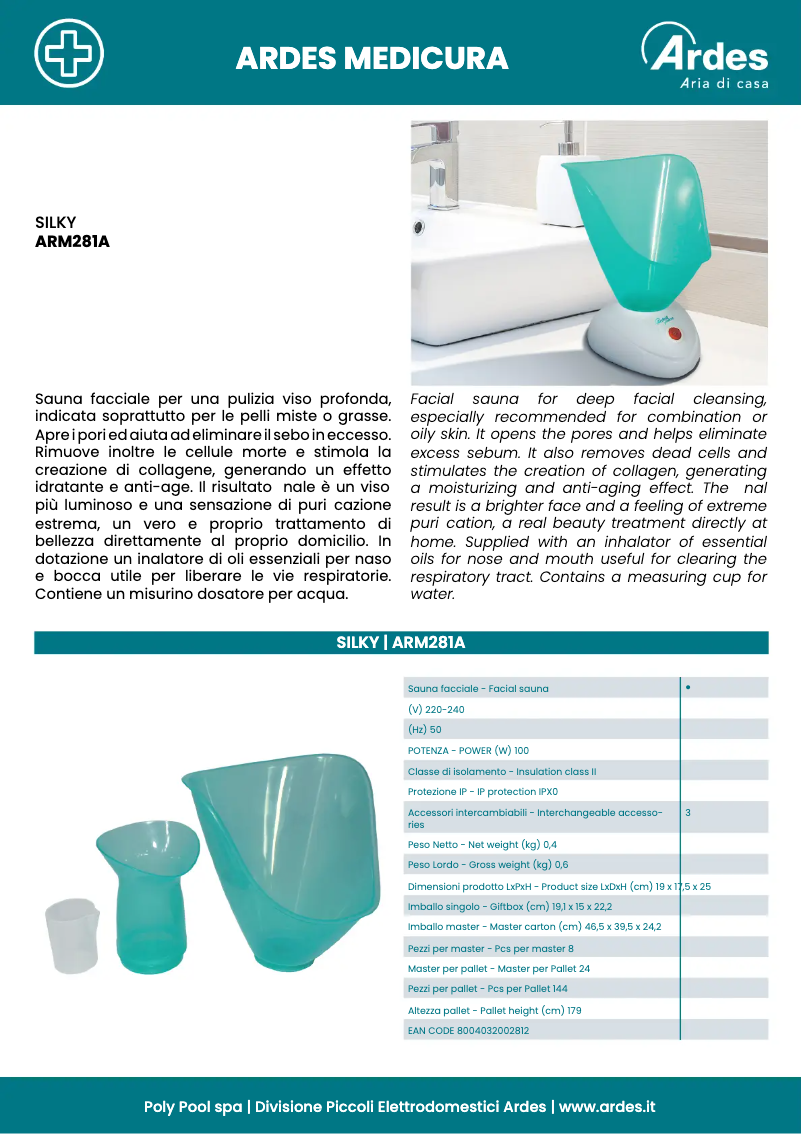 Page 1 de la notice Fiche technique Ardes ARM281A