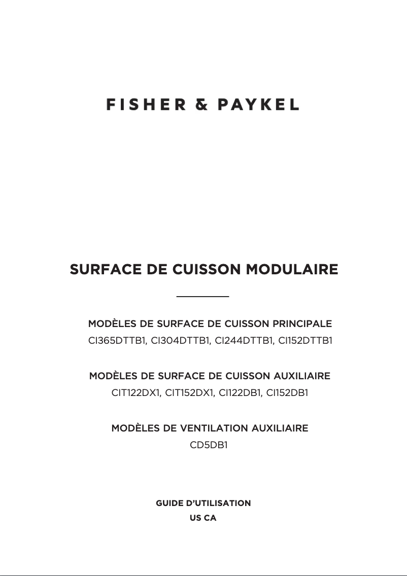 Page n°1 - Manuel utilisateur Fisher & Paykel CI244DTTB1