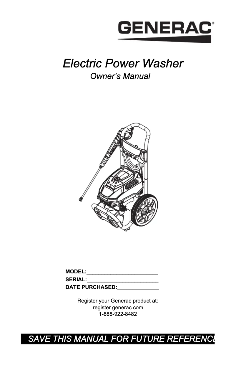 Page n°1 - Manuel utilisateur Generac 2300PSI