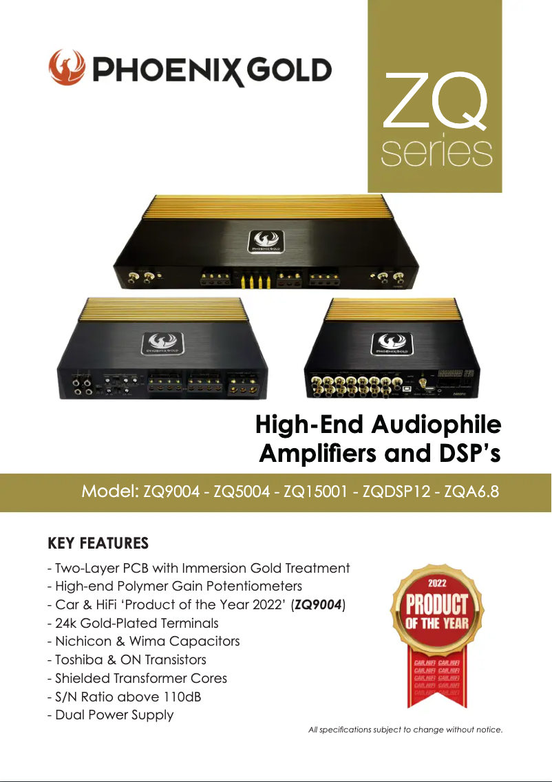 Page 1 de la notice Manuel utilisateur Phoenix Gold ZQDSP12