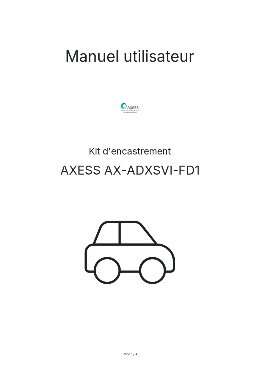 Image de la première page du manuel de l'appareil AX-ADXSVI-FD1