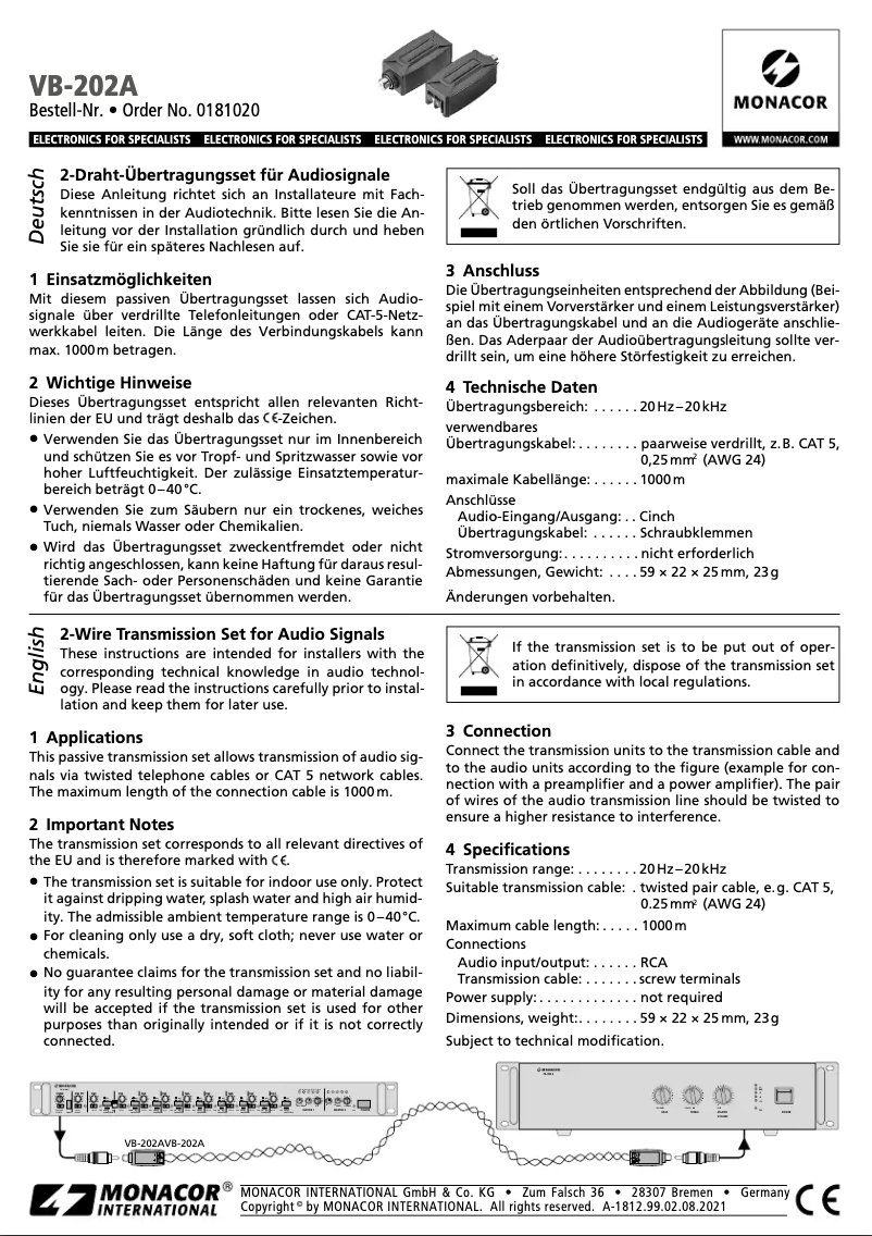 Image de la première page du manuel de l'appareil VB-202A