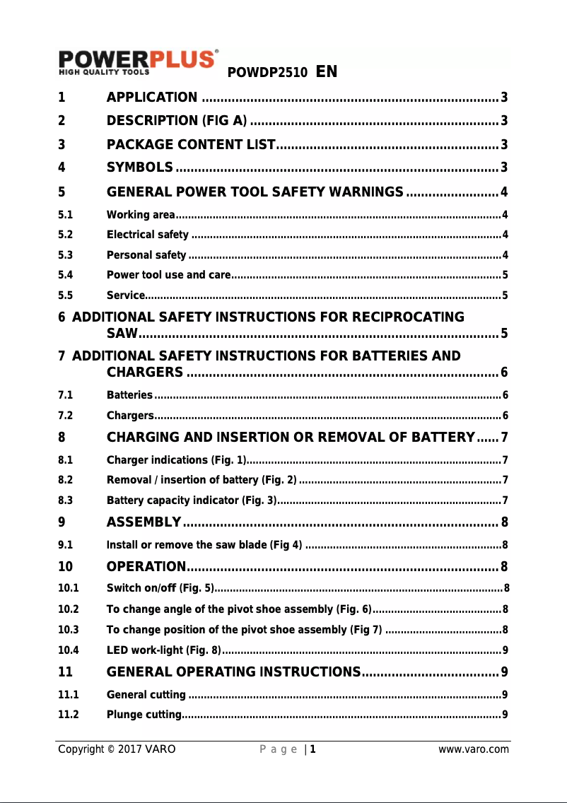 Page 1 de la notice Manuel utilisateur PowerPlus Dual Power POWDPSET16