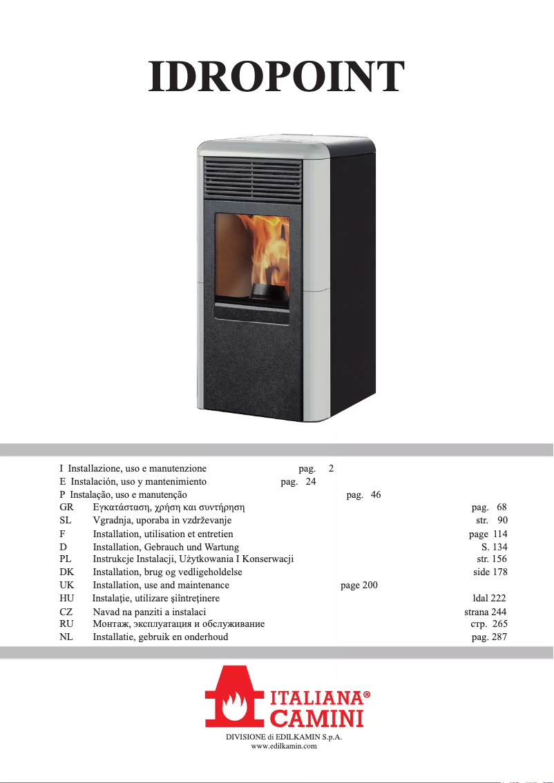 Image de la première page du manuel de l'appareil IDROPOINT