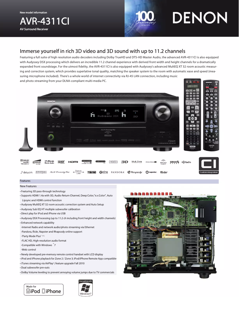 Image de la première page du manuel de l'appareil AVR-4311CI