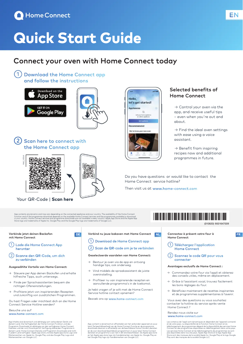 Page 1 de la notice Manuel utilisateur Bosch HBG7721B2