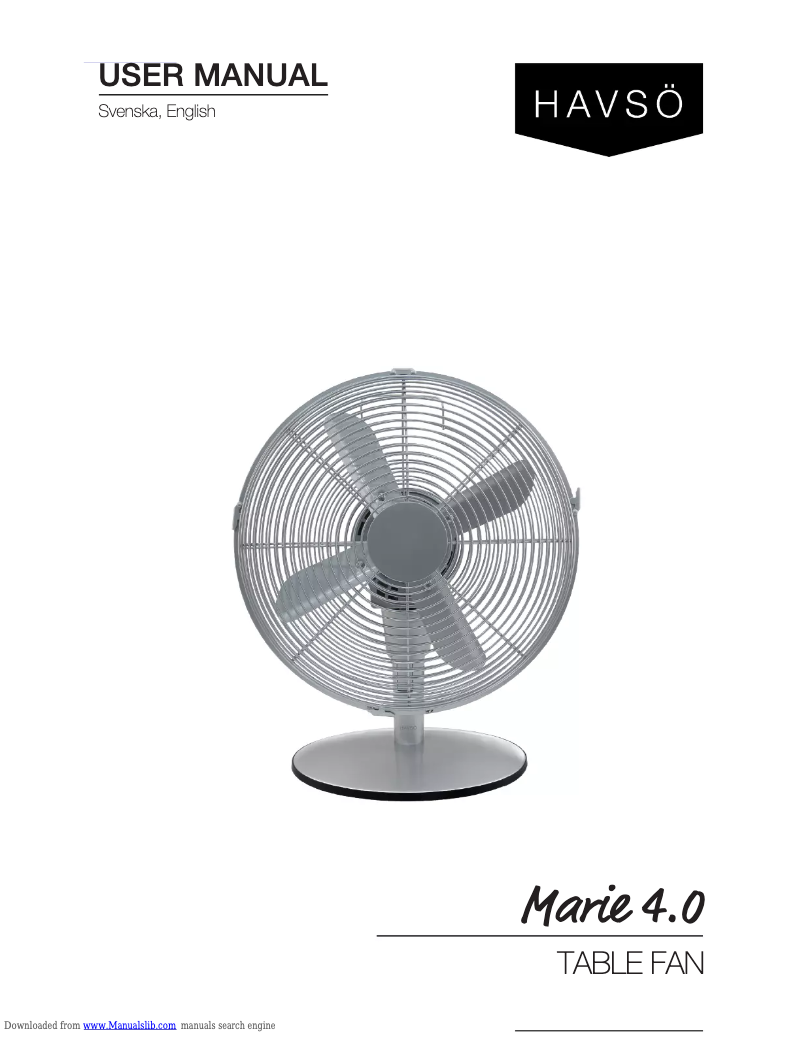 Page 1 de la notice Manuel utilisateur Havsö Marie 4.0