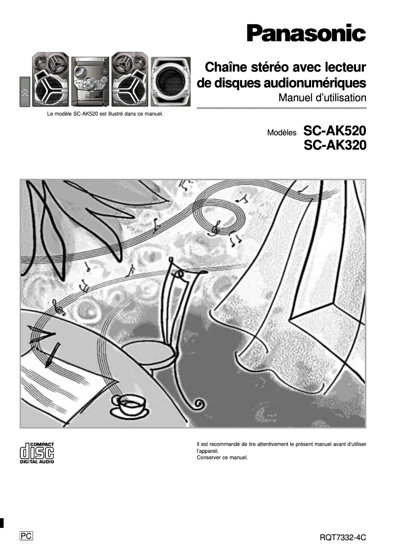Page n°1 - Manuel utilisateur Panasonic SC-AK520
