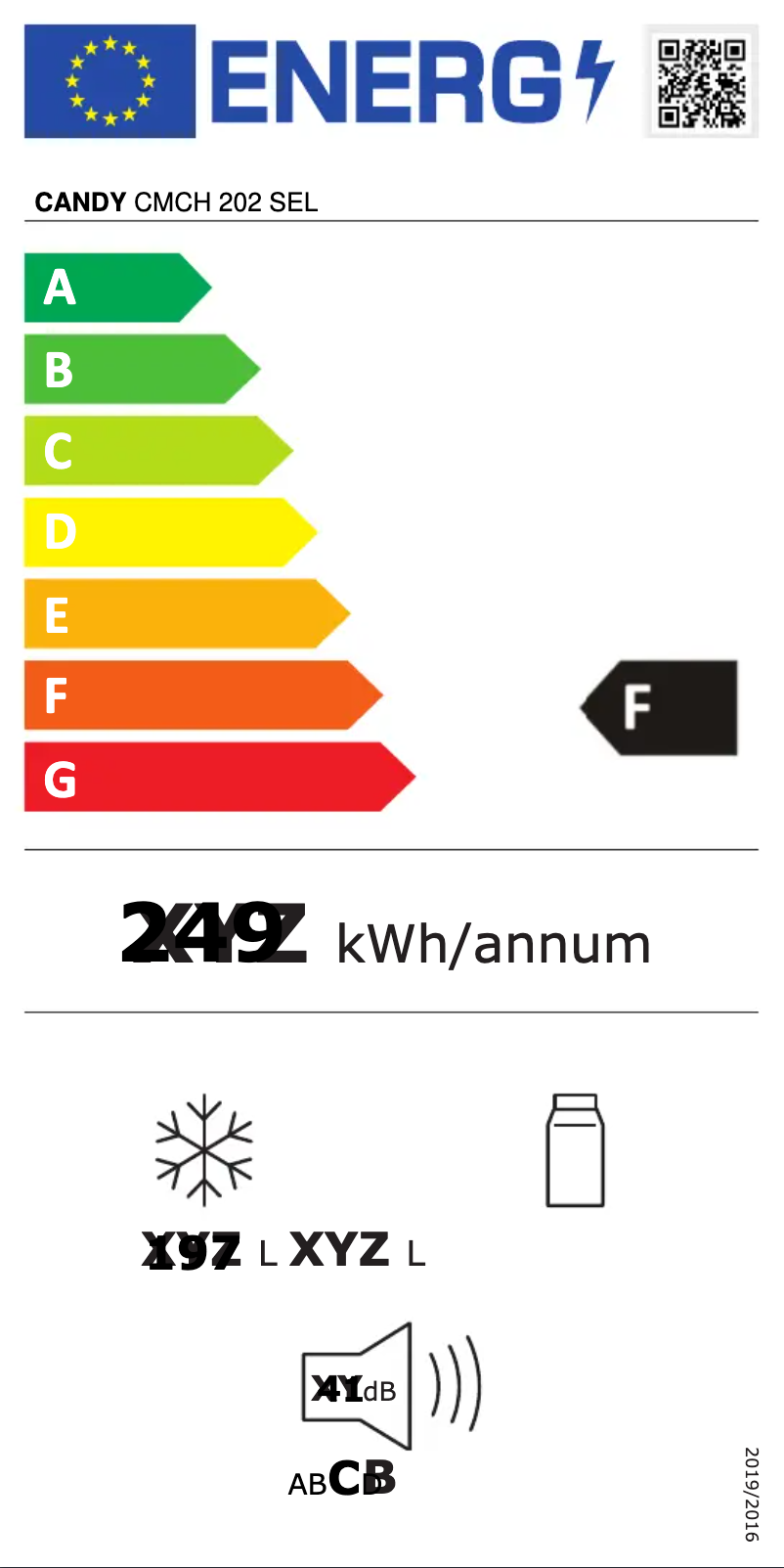 Page n°1 - Label énergétique Candy CMCH 202 SEL