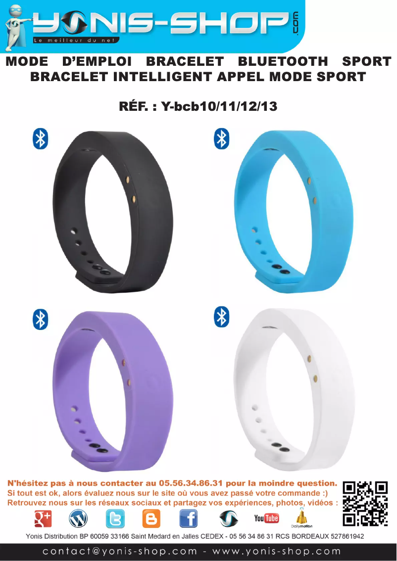 Page 1 de la notice Manuel utilisateur Yonis Y-BCB13