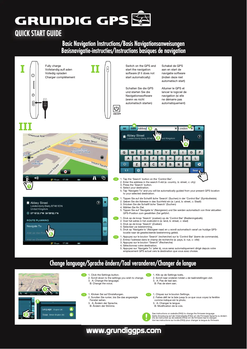 Page n°1 - Manuel utilisateur Grundig GPS MF1
