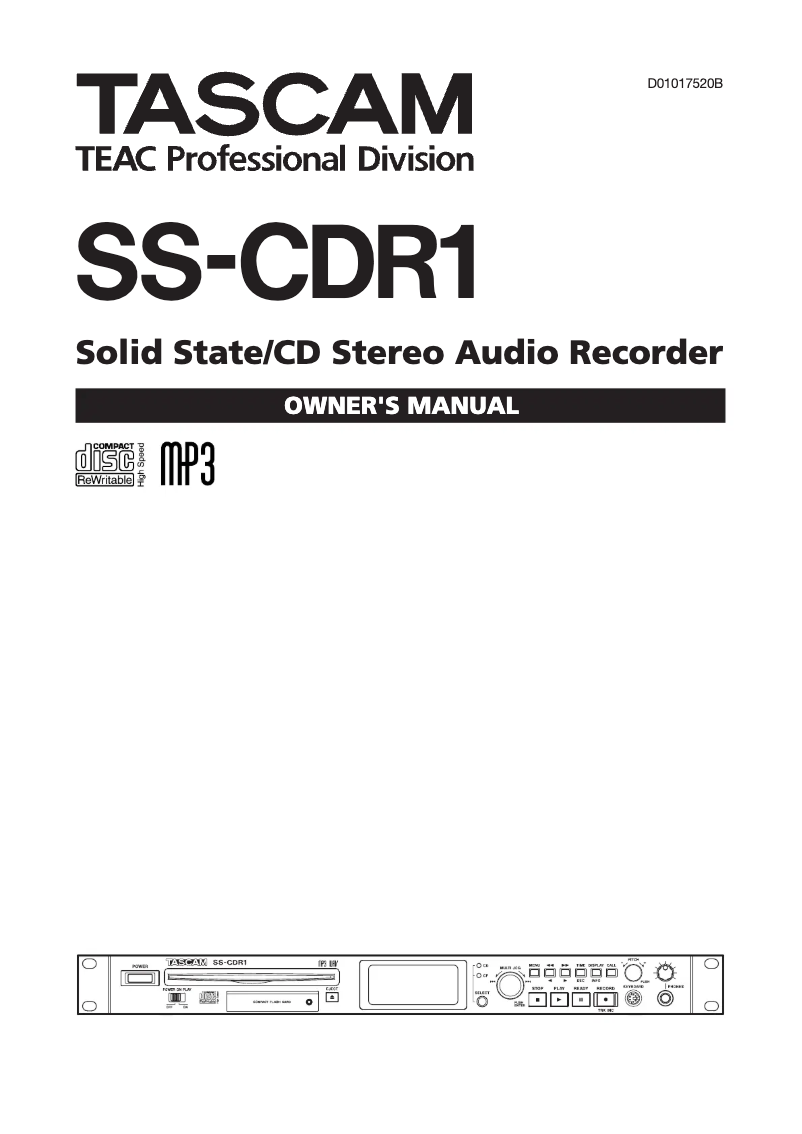Image de la première page du manuel de l'appareil SS-R1