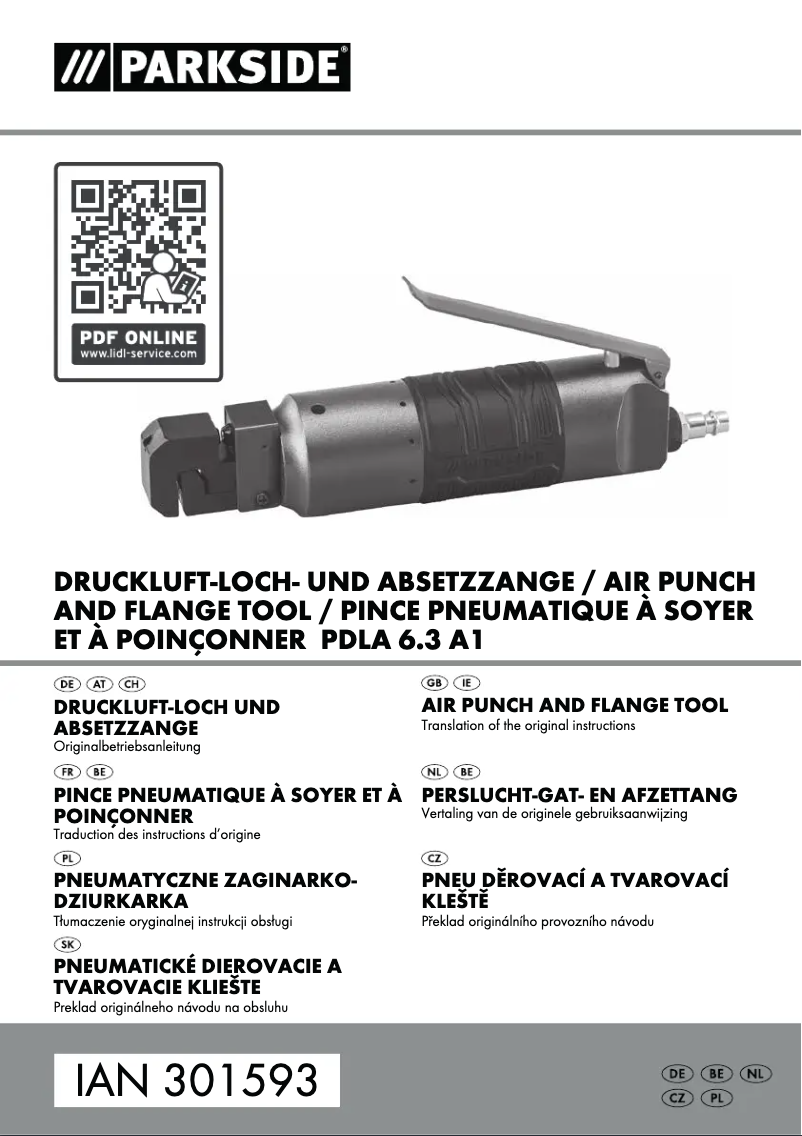 Page n°1 - Manuel utilisateur Parkside PDLA 6.3 A1