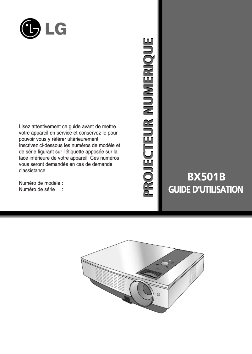 Page n°1 - Manuel utilisateur LG BX501B