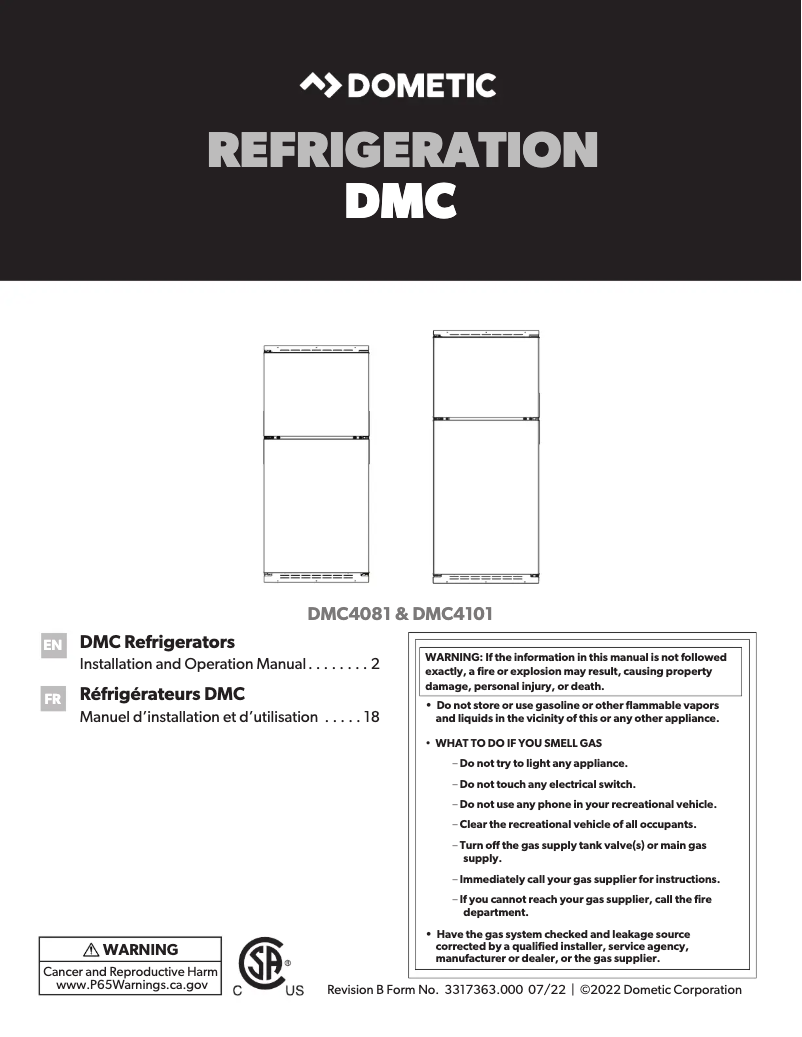 Página 1 del manual Manual de usuario Dometic DMC4081
