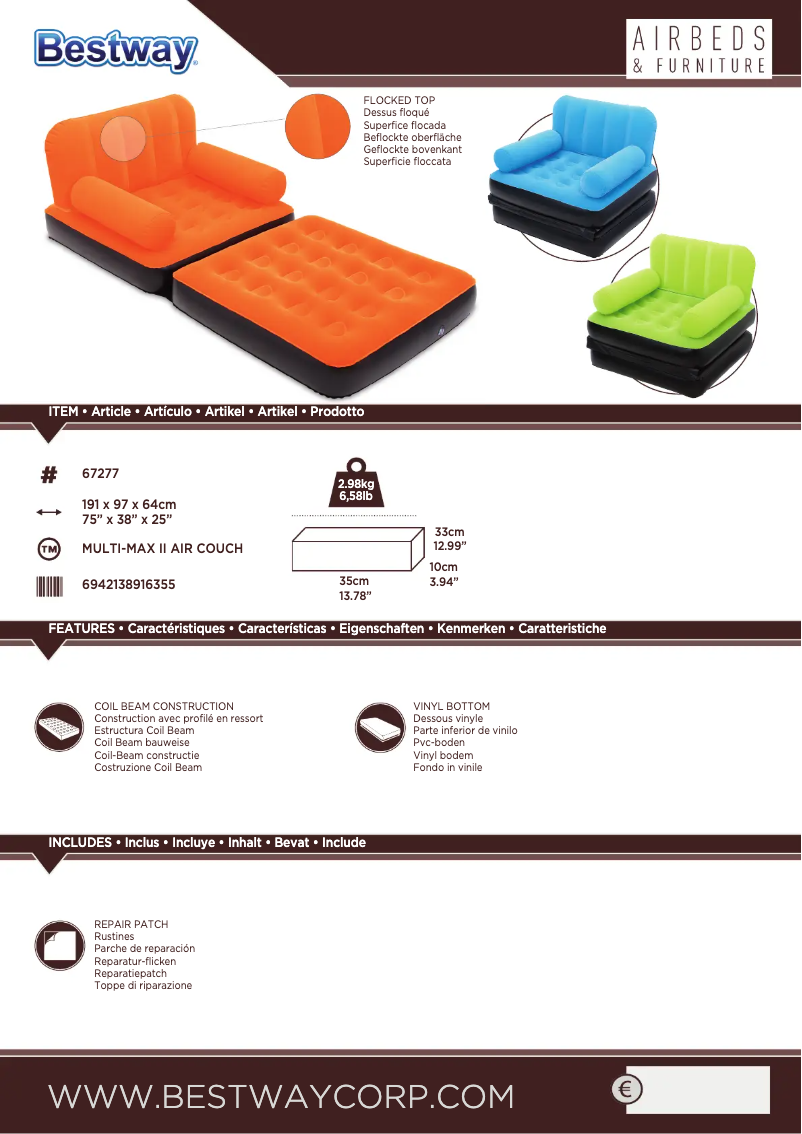 Page 1 de la notice Manuel utilisateur Bestway 67277