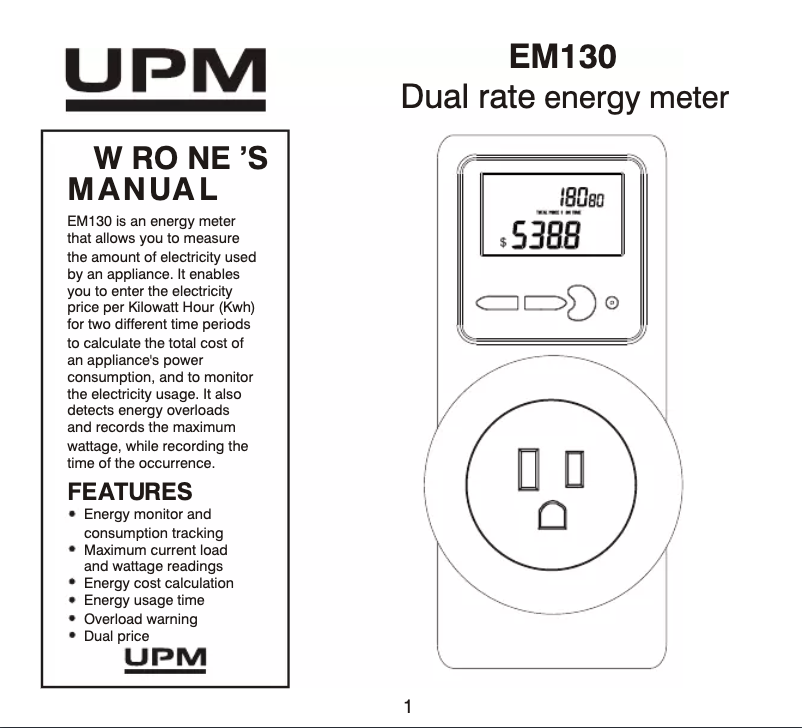 Página 1 del manual Manual de usuario UPM EM130