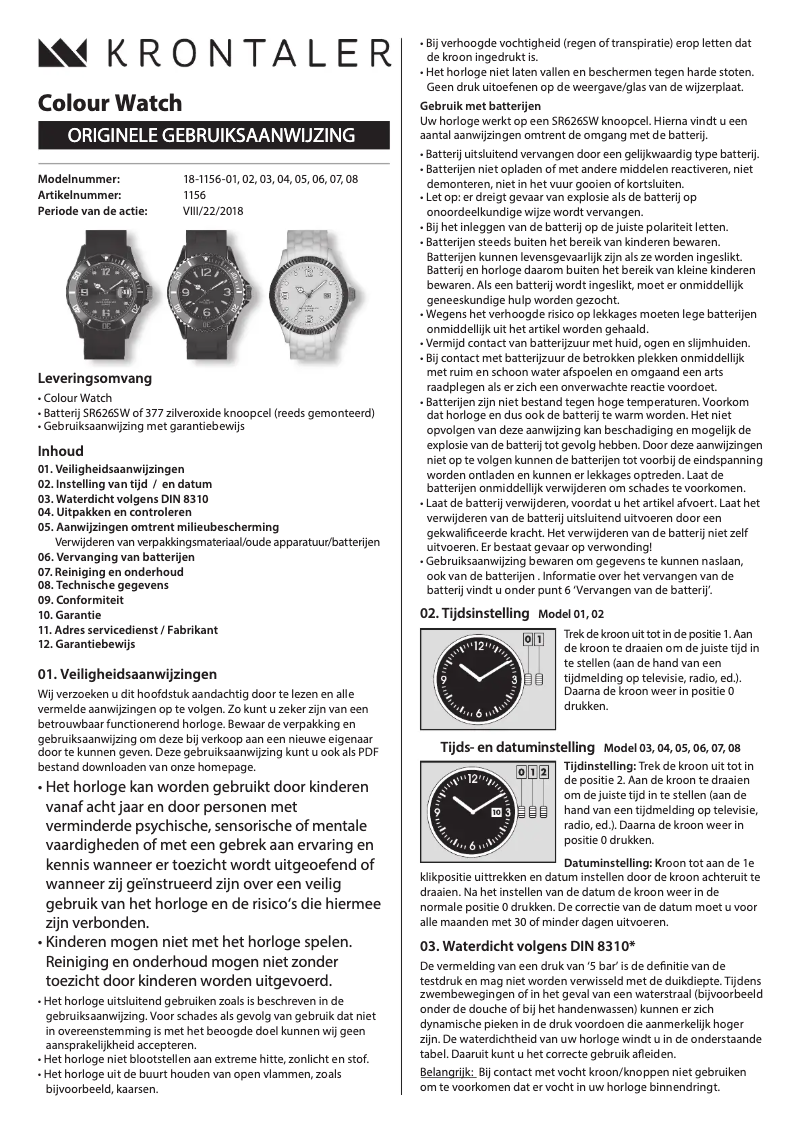 Page n°1 - Manuel utilisateur Krontaler 18-1156