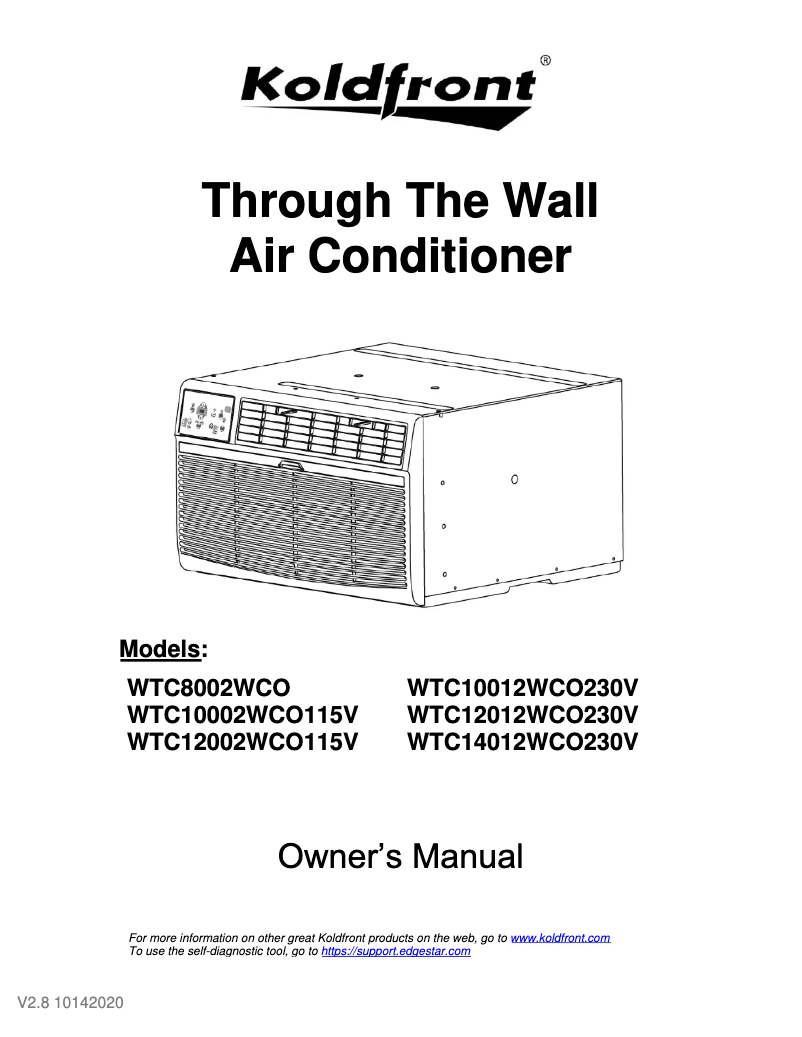 Page n°1 - Manuel utilisateur Koldfront WTC14012WCO230V